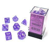 BOREALIS PURPLE/WHITE - 7-Die Gemini Dice Set