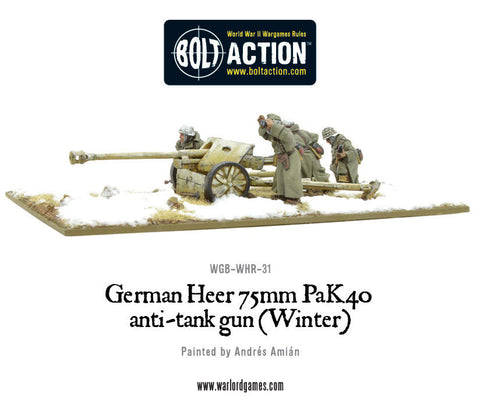 German Heer 75mm Pak 40 Anti-Tank Gun (Winter)